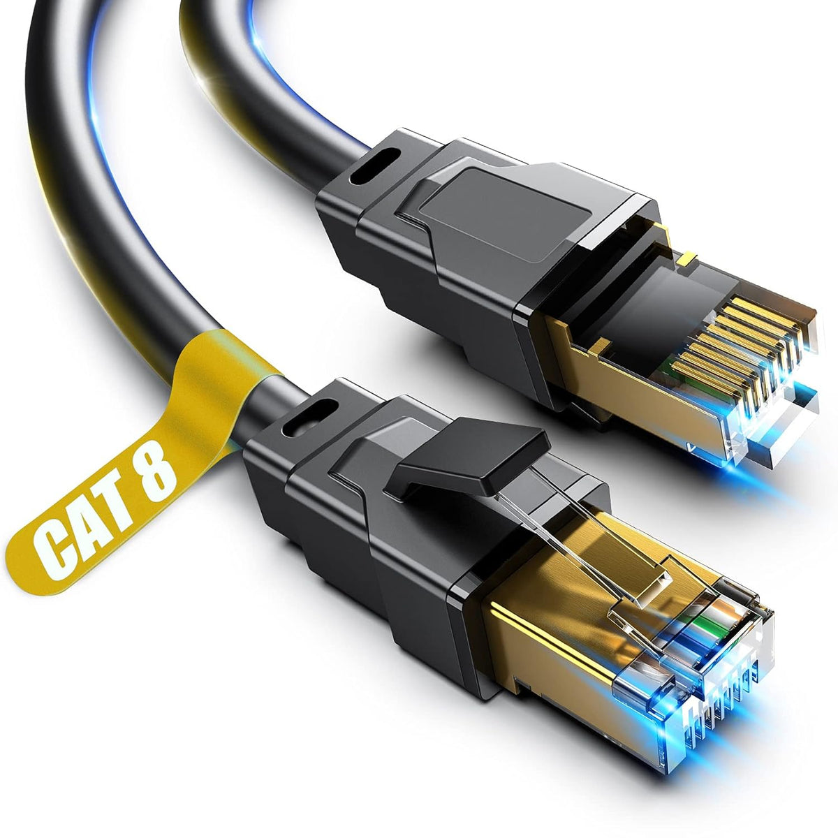 8 6FT, 26AWG 40Gbps 2000MHz, RJ45 PS5 Vabogu Cat Ethernet Cable Heavy Duty High Speed Gold Plated Shielded