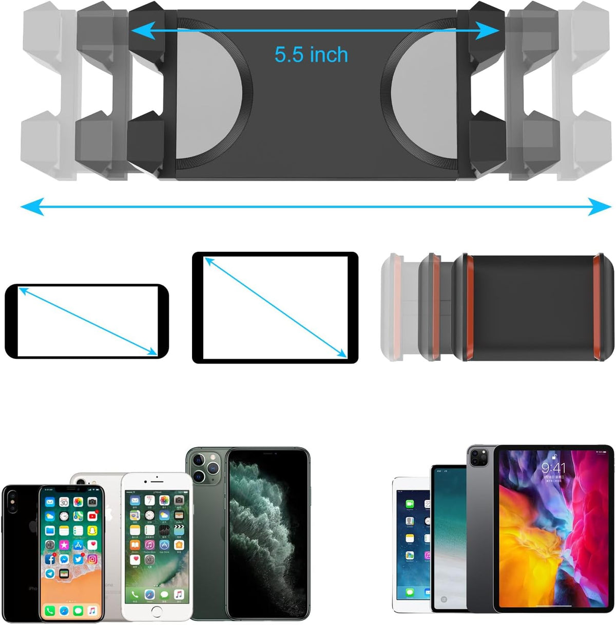 Tripod Stand for Ipad,Gooseneck 65-inch Floor Stand for Tablet,Floor Stand for iPad Tripod with 360° Rotating Mount for Mini, Air, Pro and All 4.7-11.9 Inch Tablet and Phone