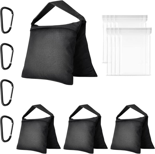 '-4 Packs Set(Black) EMART Heavy Duty Sandbag Photo Studio Weight Bag Saddlebag Design for Photography Light Stand