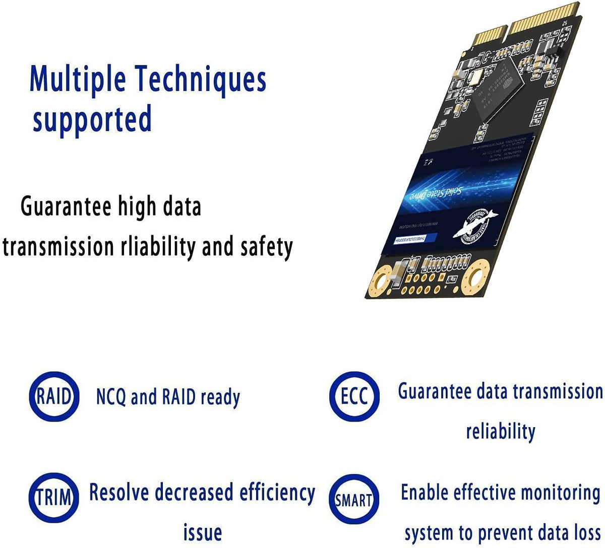 Dogfish mSATA SSD 500GB 3D NAND TLC SATA III 6 Gb/s, mSATA (30x50.9mm) Internal Solid State Drive - Compatible with Desktop PC Laptop - (MSATA 500GB)