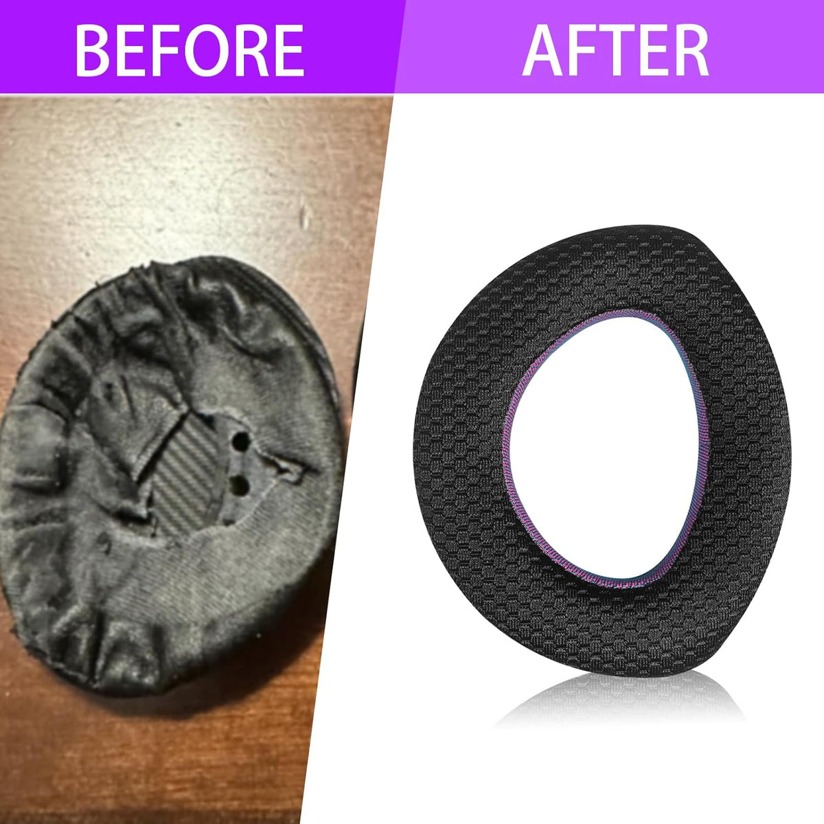 Breathable Mesh Replacement Earpads for SENNHEISER HD700 - Breathable Black/Purple Ear Pads