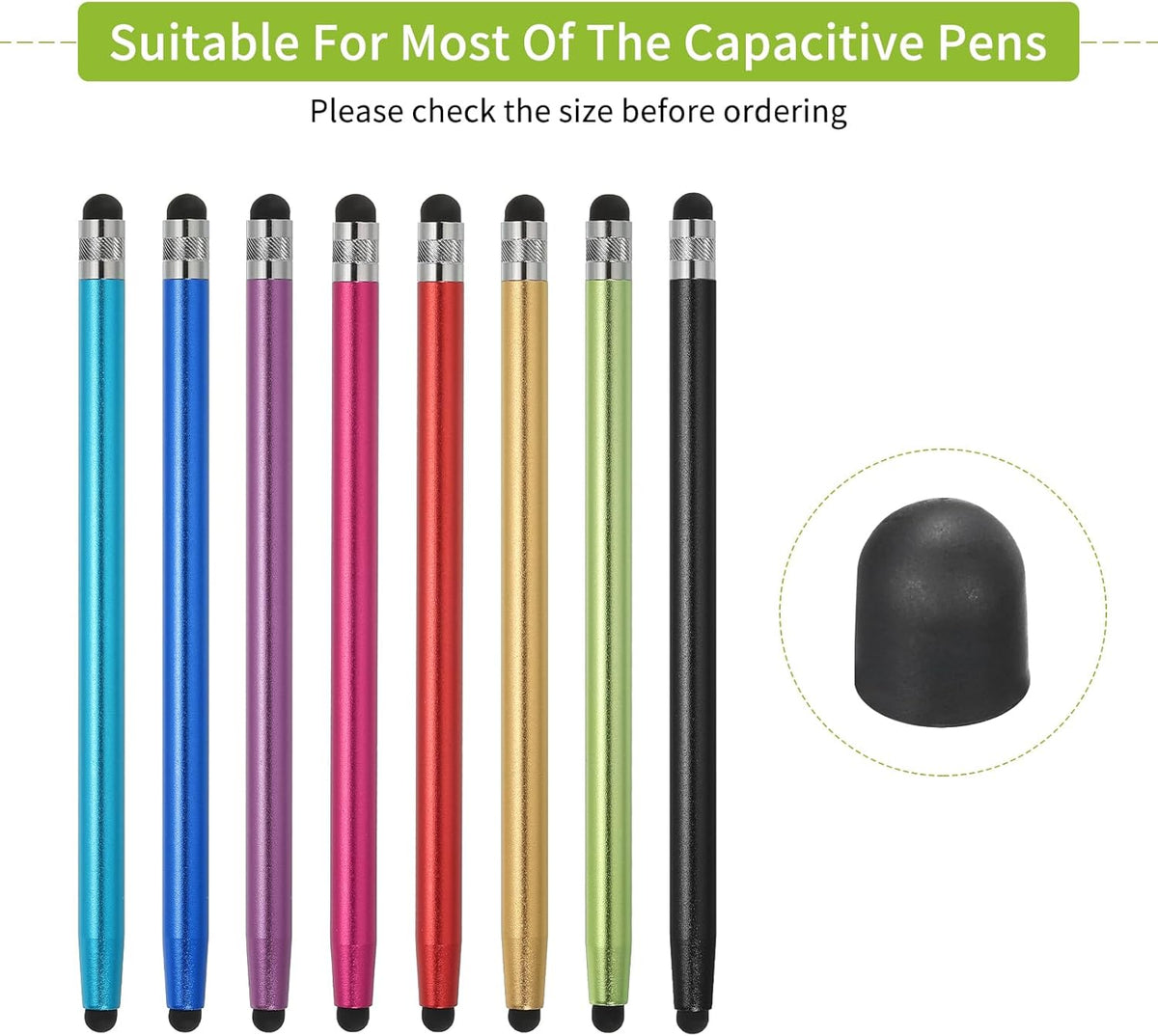 MECCANIXITY 40Pcs Replacement Stylus Pen Tips 5mm Conductive Capacitive Touch Screen Pens Tips Silicone Rubber, Black
