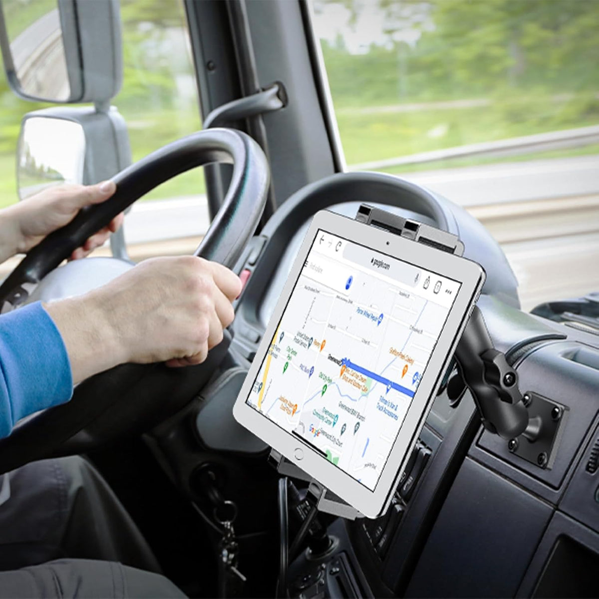 PLDHPRO Tablet Holder for Truck Heavy Duty Drill Base iPad Car Mount Stand for Dashboard Wall