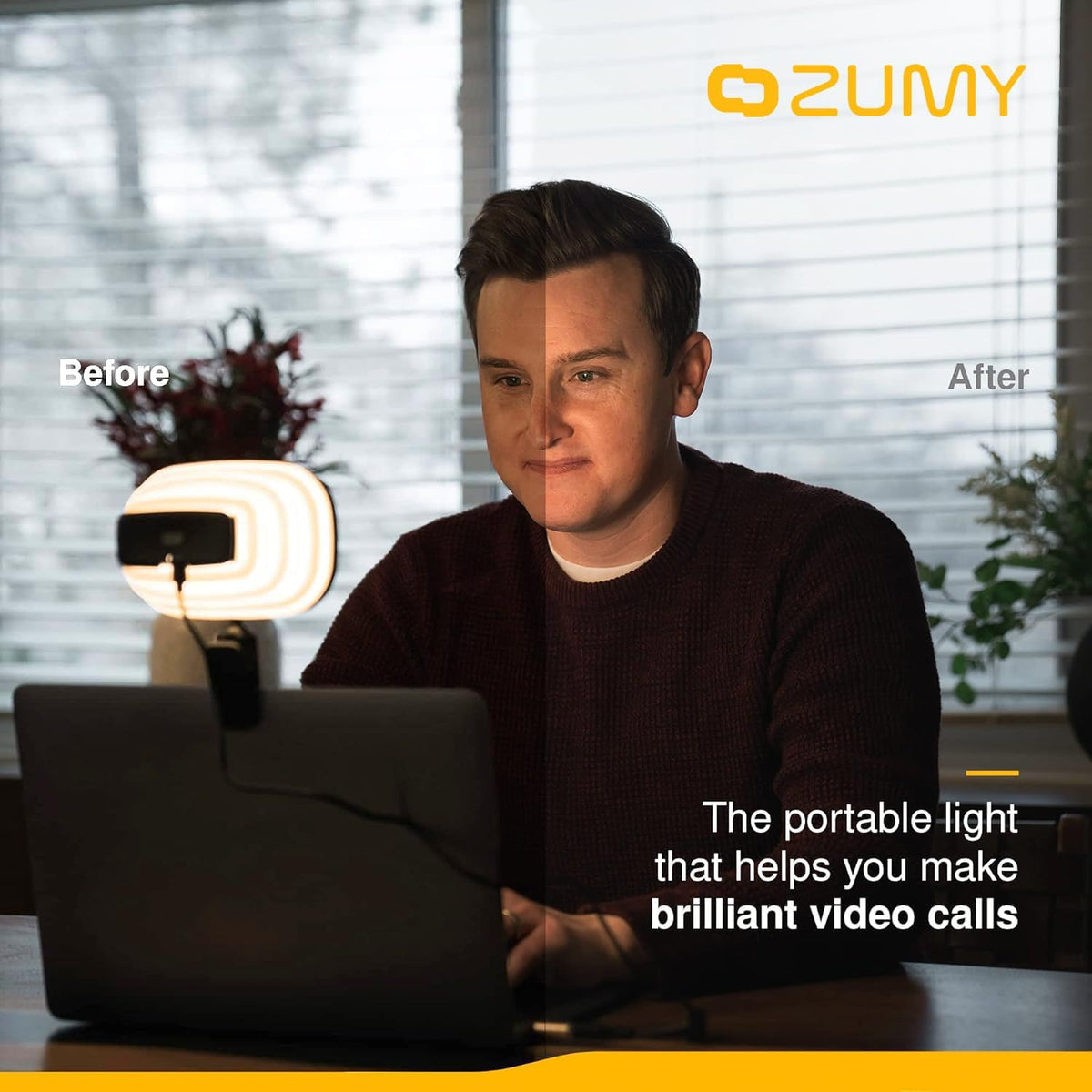 Softbox Video Conference Lighting for Video Recording - Portable USB LED Video Light, 4 Soft Light Levels, Laptop & Computer Video Lighting, Camera Webcam Streaming Selfie Light for Zoom Meetings