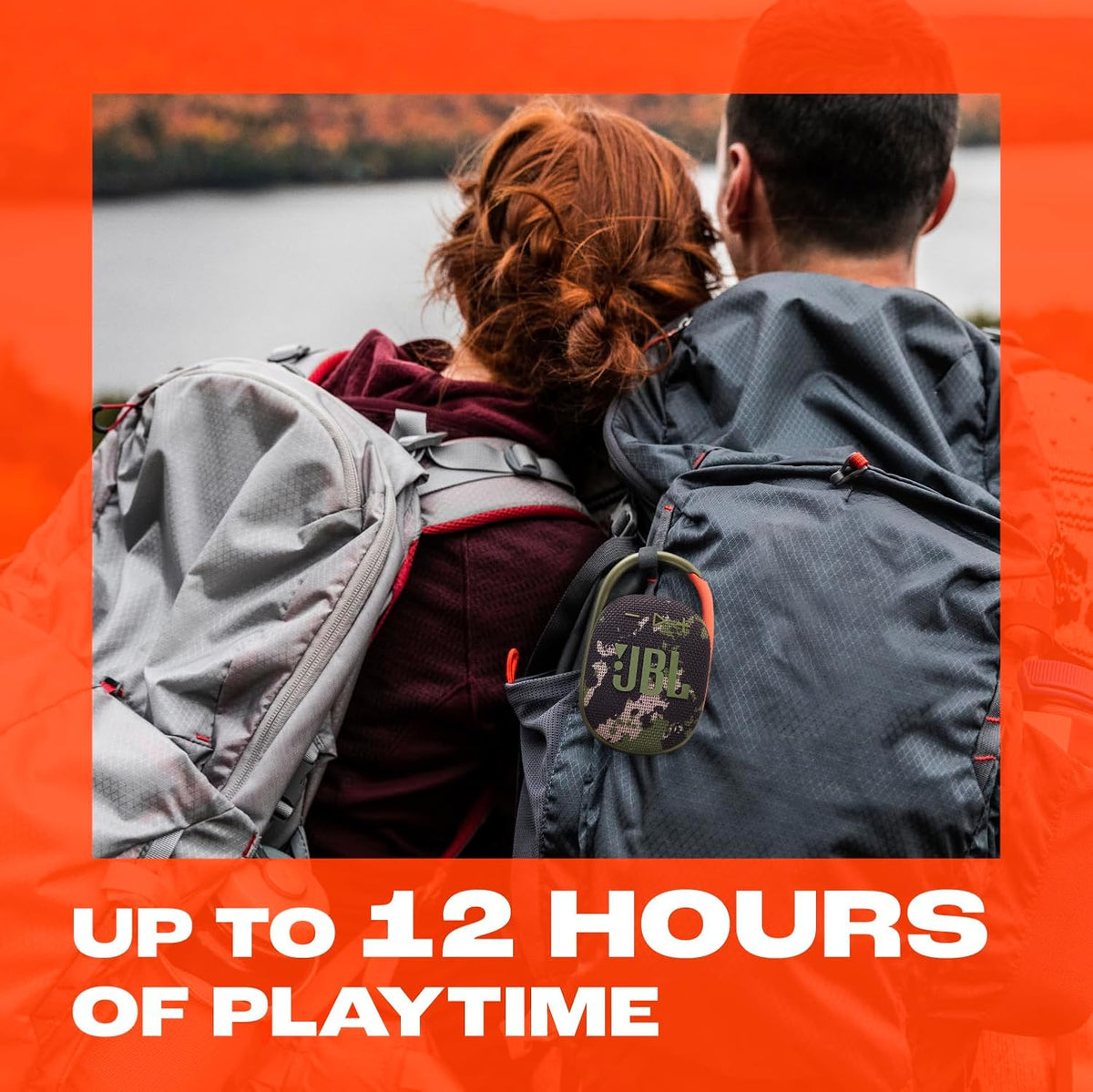JBL Clip 5 - Ultra-Portable, Waterproof & Dustproof Bluetooth Speaker, Big Pro Sound with Punchy bass, Integrated Carabiner, Up to 12 Hours of Play, Made in Part with Recycled Materials (Squad)