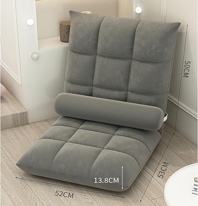 NaKeah Floor Chair with Back Support Folding Sofa Chair with 5 Adjustable Position Padded Sleeper Bed Couch Recliner Floor Gaming Chair Meditation Chair for AdultsD