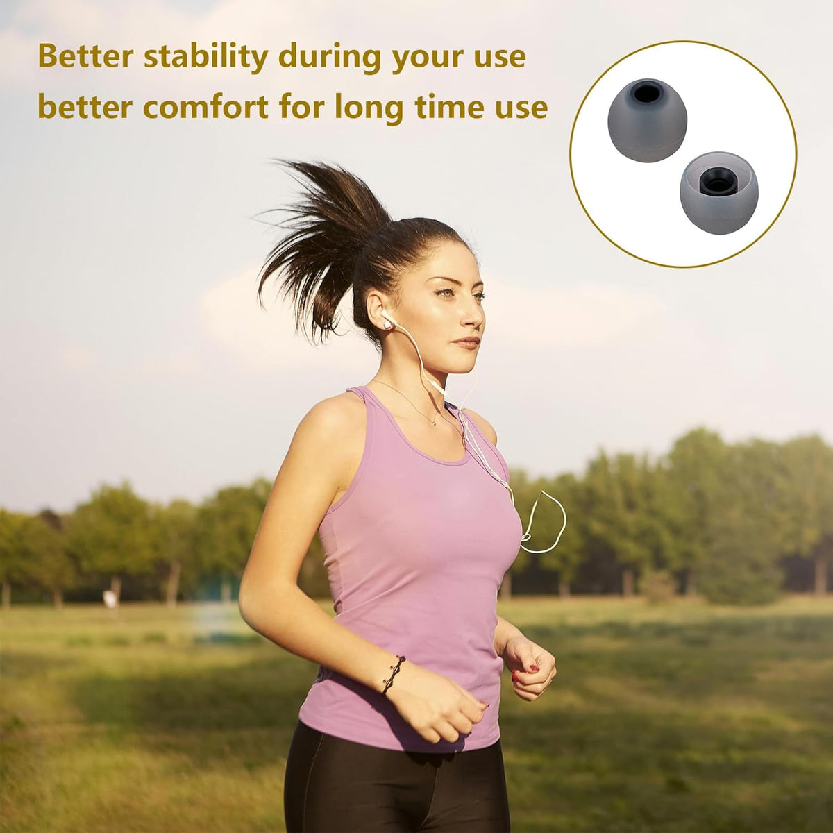 Silicone Replacement Earbud Tips Earbud Covers Fit for in-Ear Headphones (Inner Hole 3.8mm -5.1mm) Earbud Replacement Tips Ear Tips 9 Pairs