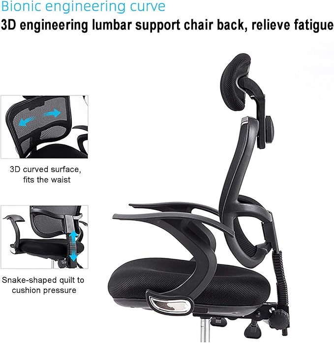 Office Chair Gaming Chair Computer Chair Breathable Mesh Recliner Chair Gaming Chair for Men AdultsHigh Back Computer Chair Executive Swivel Chair Height Adjustable Desk Chair with Lumbar S