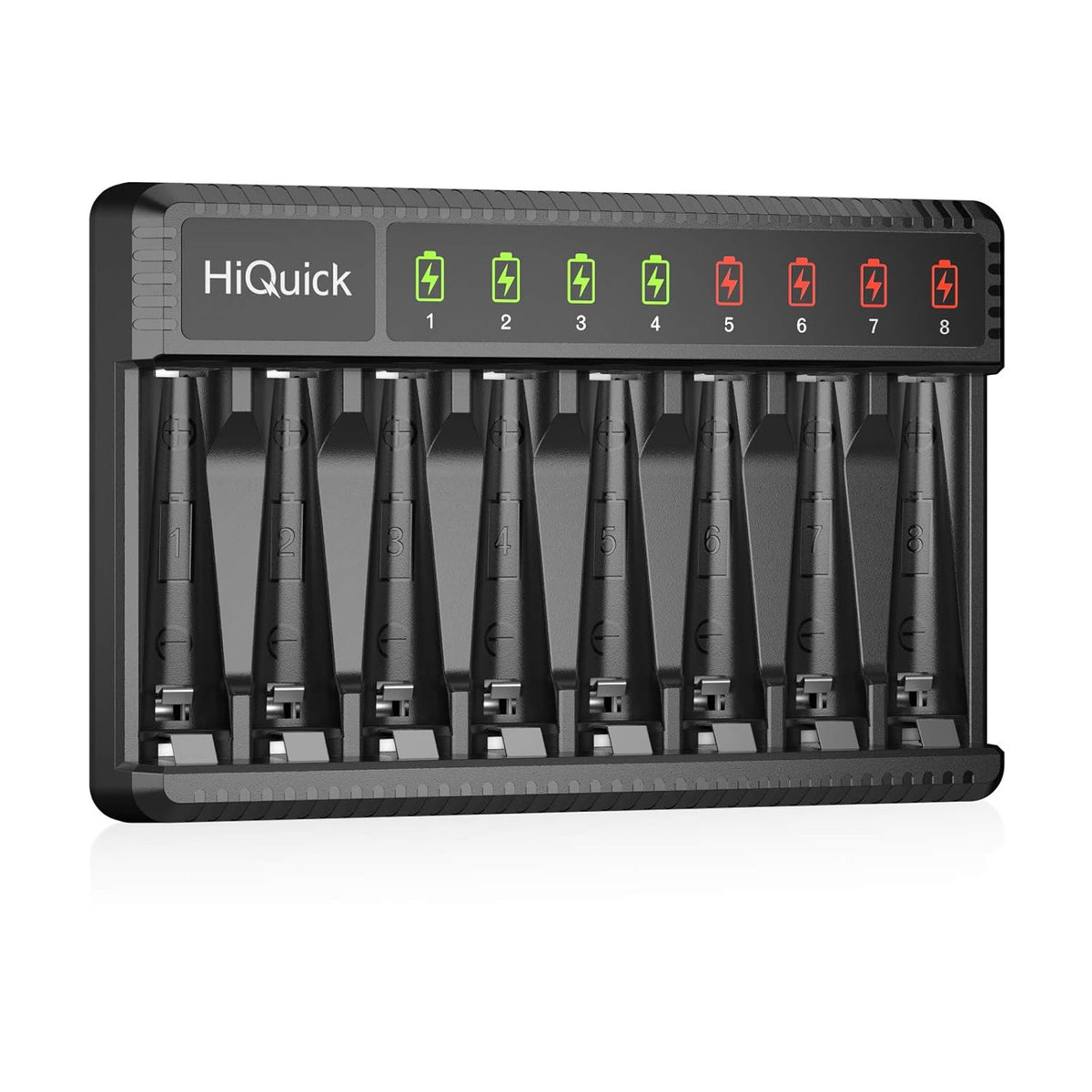 HiQuick 8 1.2V Bay AA AAA Battery Charger, High Speed Charging Battery Charger for Ni-MH/Ni-CD Rechargeable Batteries
