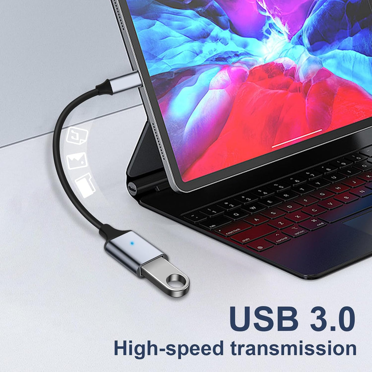 USB C to USB 3.0 Adapter [2 Pack], Type C Male to USB Female OTG Cable Thunderbolt3 to USB Adapter Compatible for iPhone 16 Pro Max/16 Plus/16/15 iPad MacBook Pro/Air Samsung Galaxy S24/S23/S22/S21