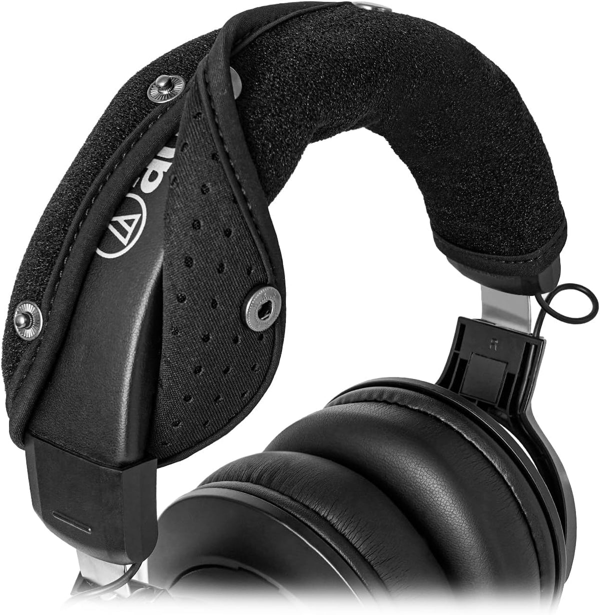 GEVO Protective Headband Cover for Audio Technica ATH M50, M50X, M50XBT, M40X M Series, Corsair Virtuoso & More, Machine Washable, No More Flaking Leather, Easy Installation, No Tool Needed | Black
