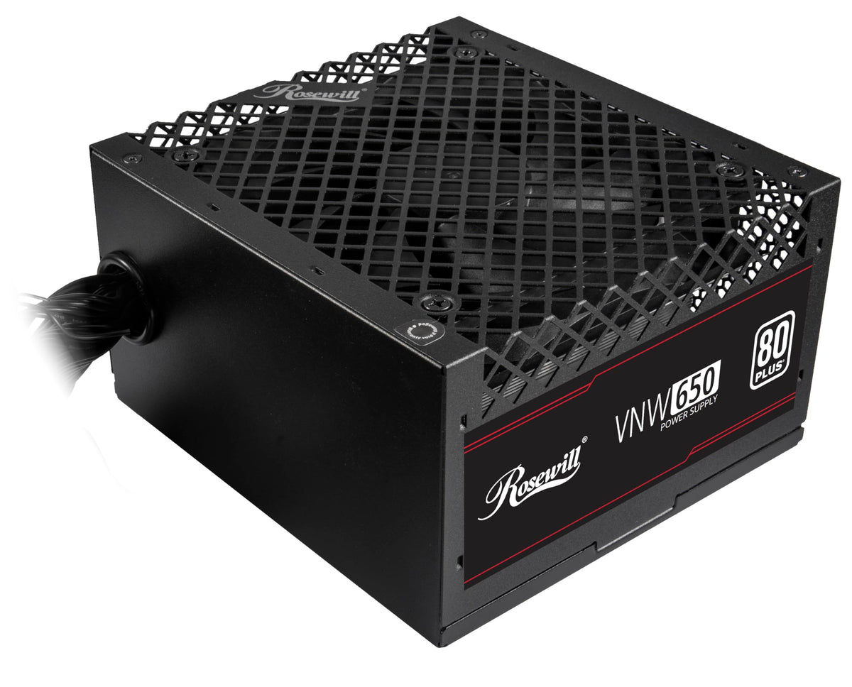 Rosewill VNW 650W 80+ White Certified, Non-Modular Active PFC Design, Low-Noise Power Supply, Electrolytic Capacitor, 120mm FDB