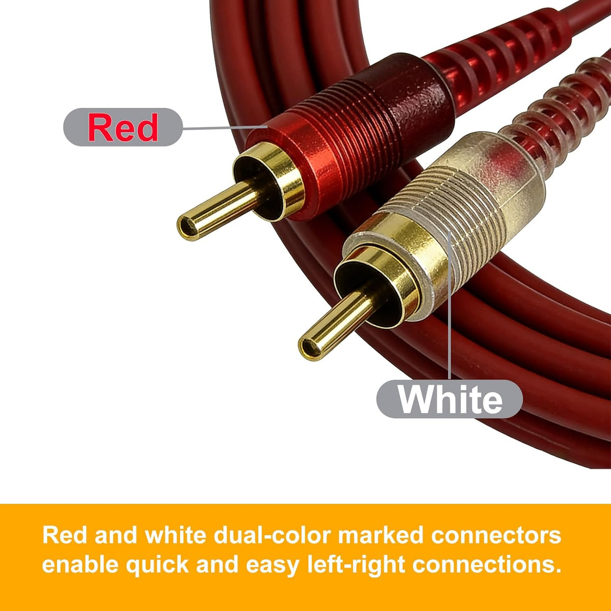 HTDYOO 2 5 RCA to RCA Audio Cable, RCA Cable, Suitable for Home Theater, high-Definition TV, Game Consoles