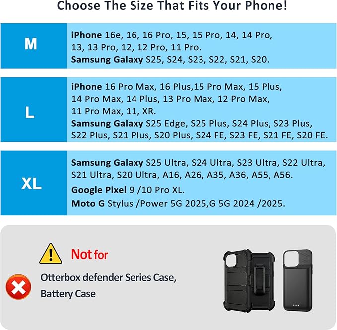 ACCKUO Phone Holster for Belt with Metal Clip and Magnetic Closure Compatible with iPhone 17/16/15/14/13/12 Pro and Non-Pro, Galaxy S26 S25 S24 S23 S22 for Everyday Protection, M-Coffee