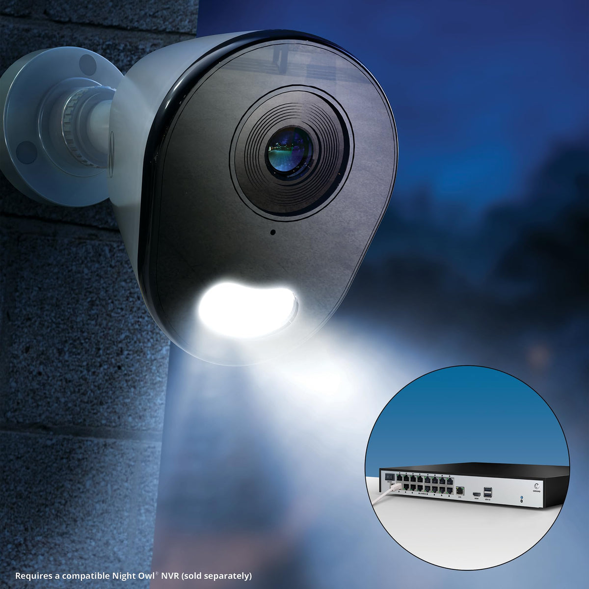 Night Owl Add On Wired IP 4K HD Indoor/Outdoor Deterrence Cameras with 2-Way Audio (2 Pack)
