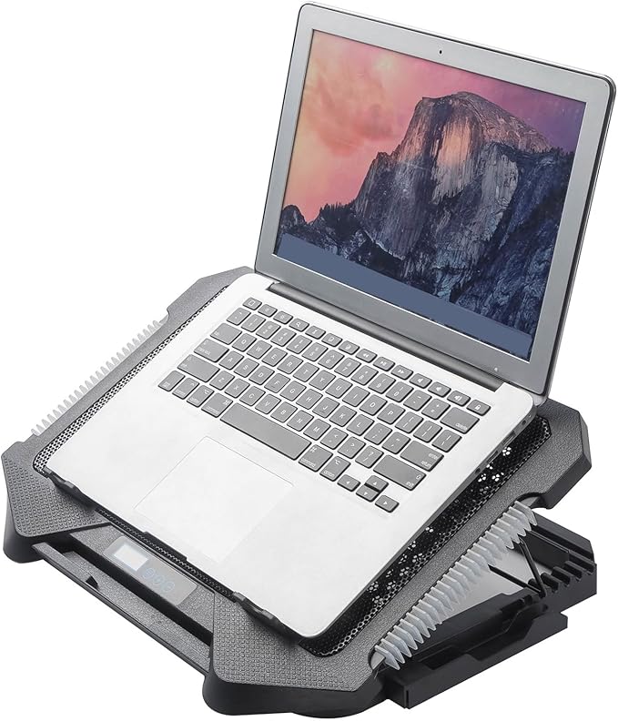 Gaming Laptop Cooling Pad Stand External Fan with 2 USB Port Phone Holder Quiet Cooling Fans