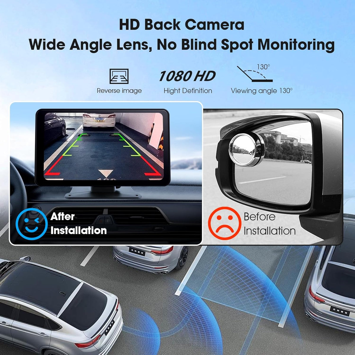 7" 7" Haudio Portable Wireless CarPlay & Android Auto Car Stereo with Backup Camera, HD Touch Screen, GPS, Voice