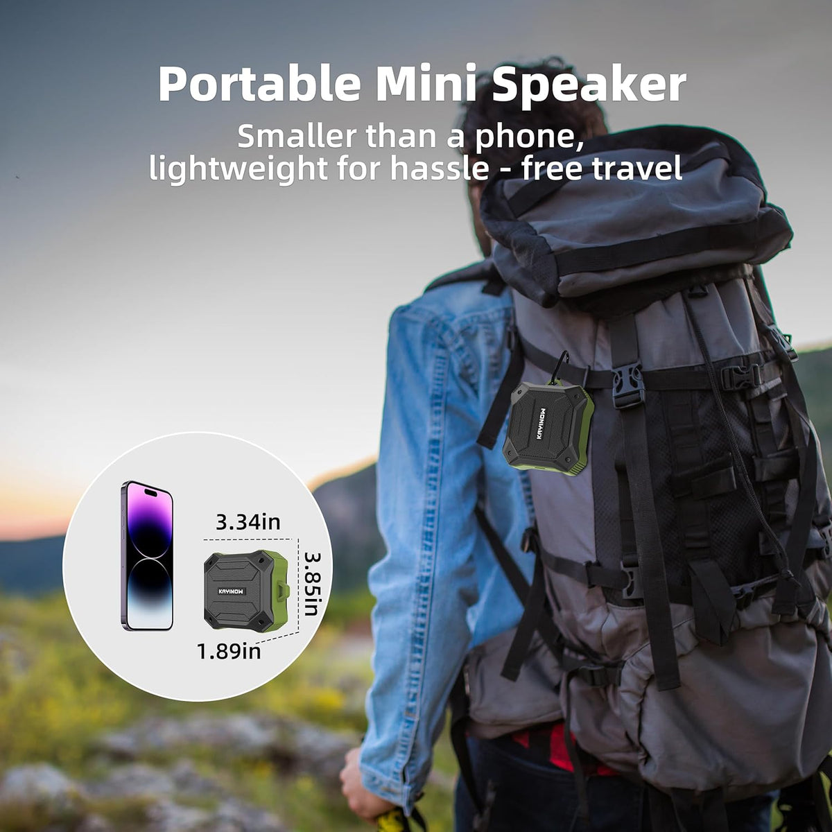 Portable Bluetooth Speaker with IPX7 Waterproofing and Shockproofing, TWS Stereo Pairing and Hands-Free Calling, 12H Playtime, Small Wireless Speaker for Outdoor Scenarios Travel Beach Shower