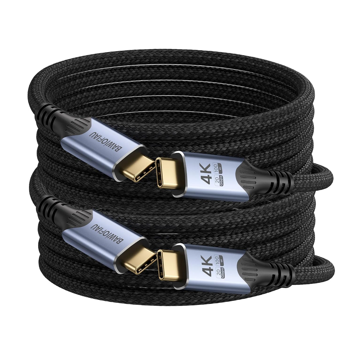 2 Pack 10FT, 100W 20Gbps 3.2 2x2, 4K@60Hz 4/3 Long USB-c Cables Fast Charging, SuperSpeed USB Gen Video, Compatible