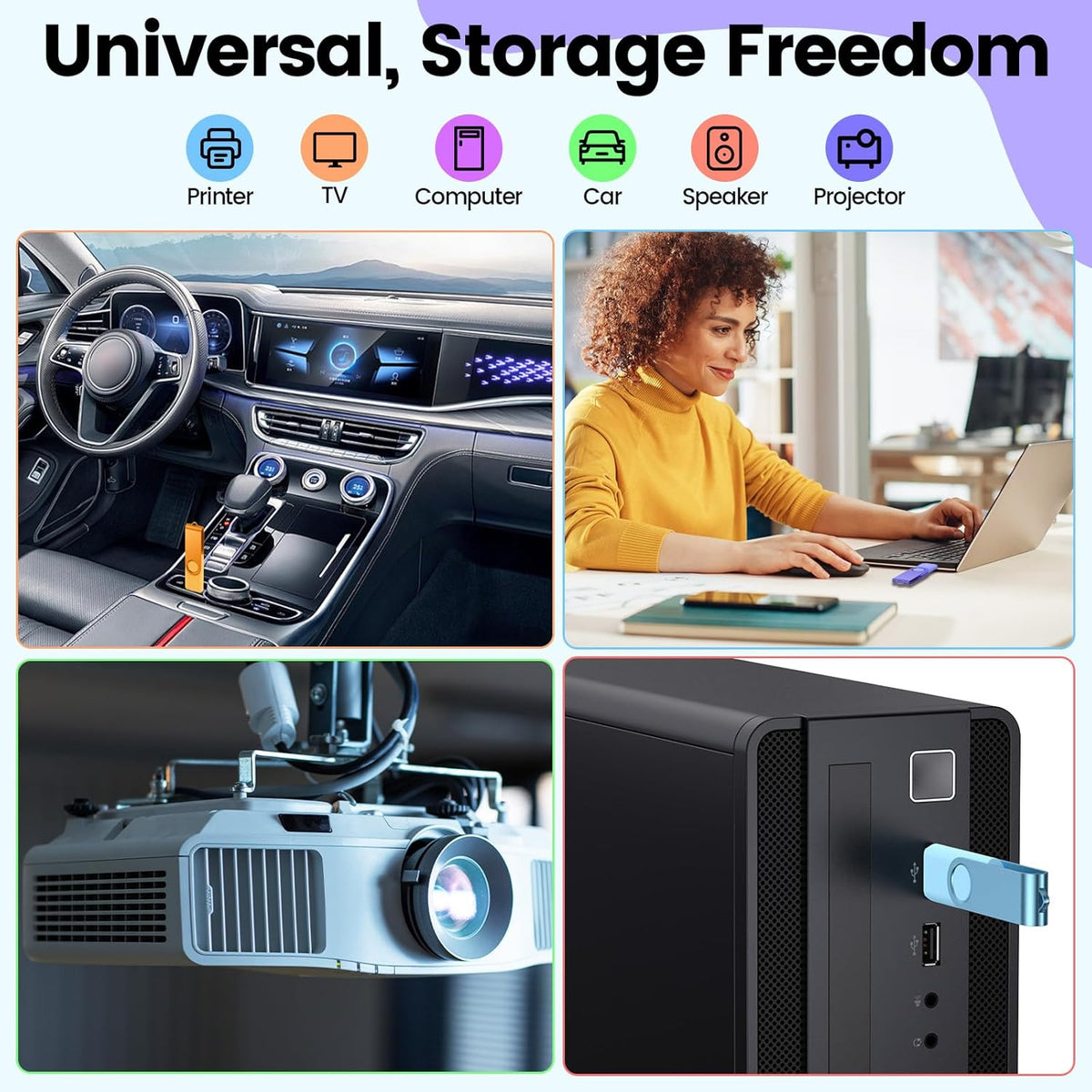 Kepmem 64GB Flash Drive 10 Pack - High Capacity USB 2.0 Memory Stick for Data Storage