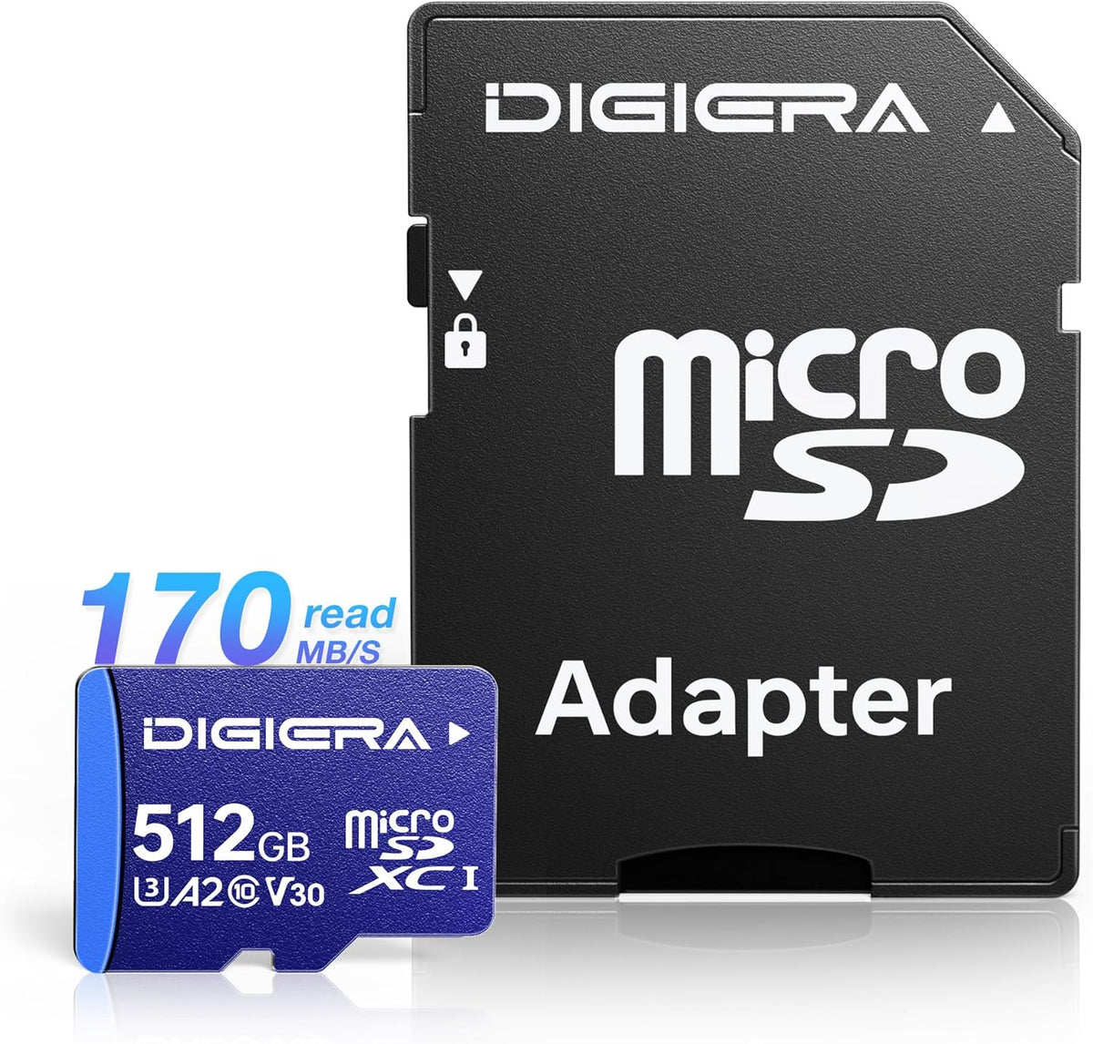 512GB LT100 microSDXC UHS-I Memory Card with Adapter - up to 170MB/s, C10, U3, V30, 4K, A2, Micro SD Card for Smartphones, Tablets, Cameras, Gaming Consoles, and Drones (1 Pack)
