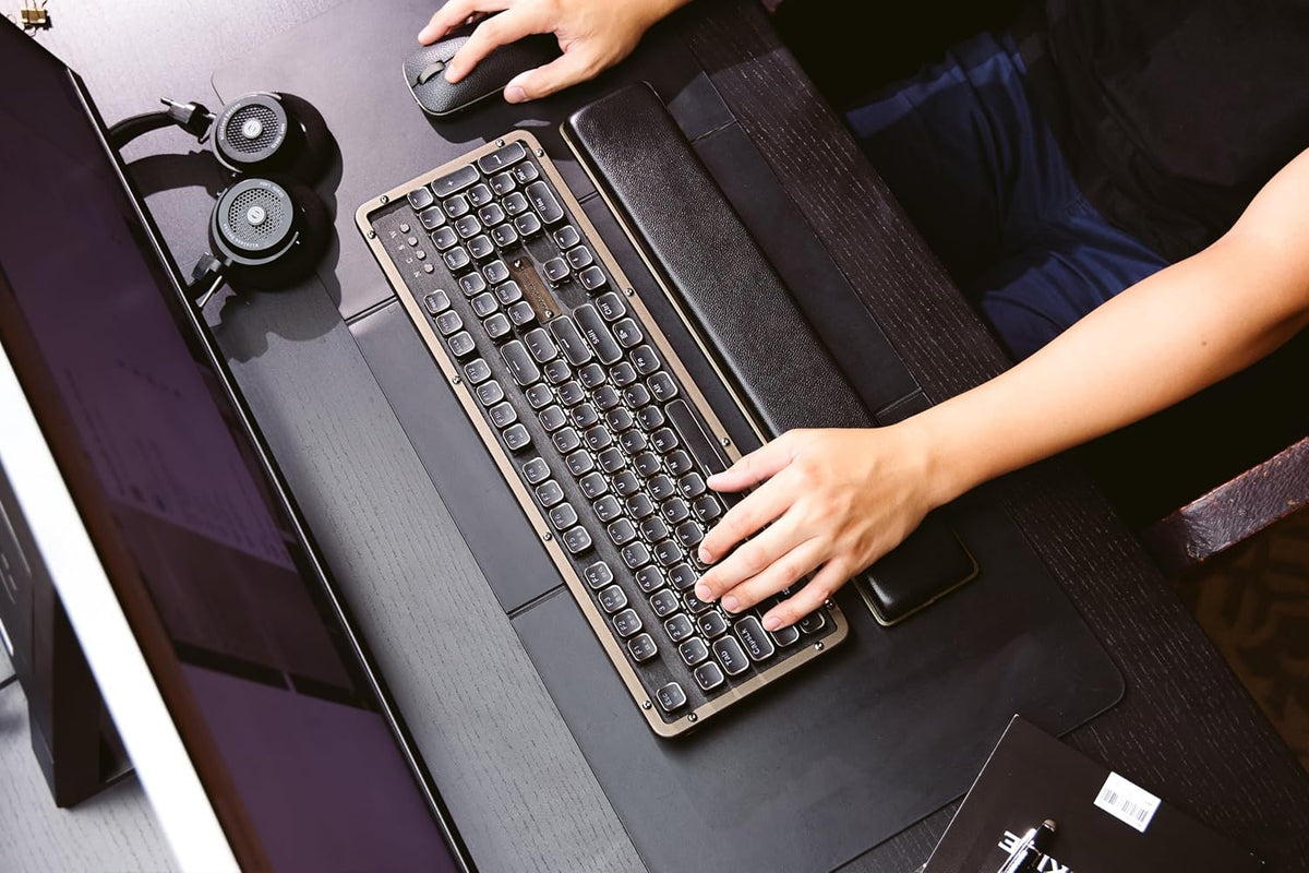Azio RC Prestige Mechanical Keyboard, Bluetooth 5.0, Hot-Swappable Switches, PC/Mac (Ebony/Brown Switches)