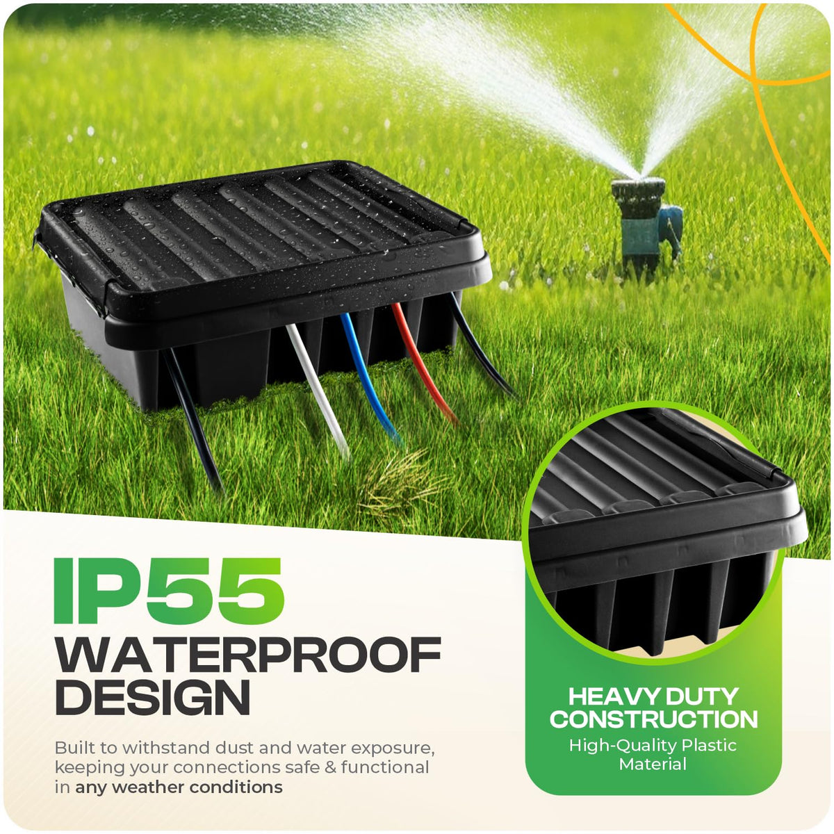 SockitBox - The Original Weatherproof Connection Box - Indoor & Outdoor Electrical Power Cord Enclosure for Timers, Extension Cables, Transformers