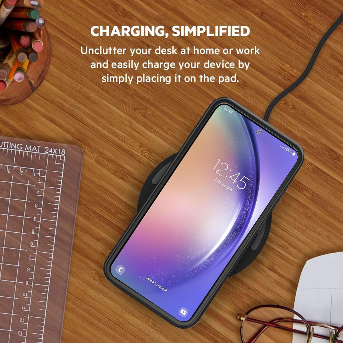 Battery Case for Galaxy A54,Enhanced [12000mAh]Ultra Thin Portable Protective Qi Wireless Charging Case Compatible with Galaxy A54 (6.4inch) Rechargeable Extended Battery Charger Case (Black)