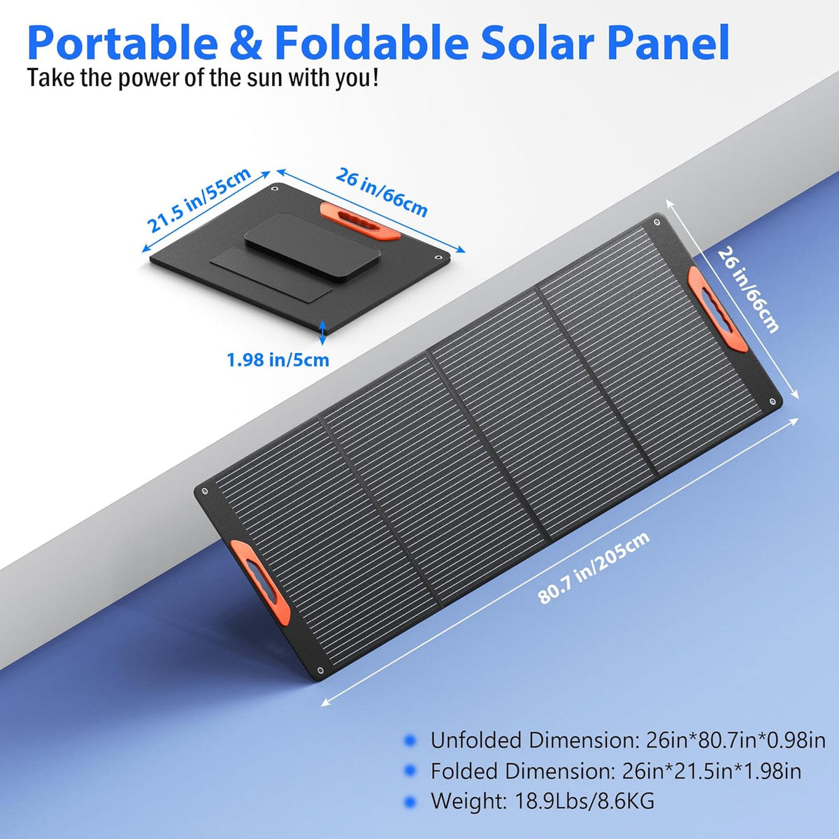 240W Portable Solar Panels for Power Station, 23.5% High Efficiency, 240 Watt Monocrystalline Foldable Solar Panel Charger with USB/20V DC Output Adjustable Kickstand for Camping, Off-Grid Living