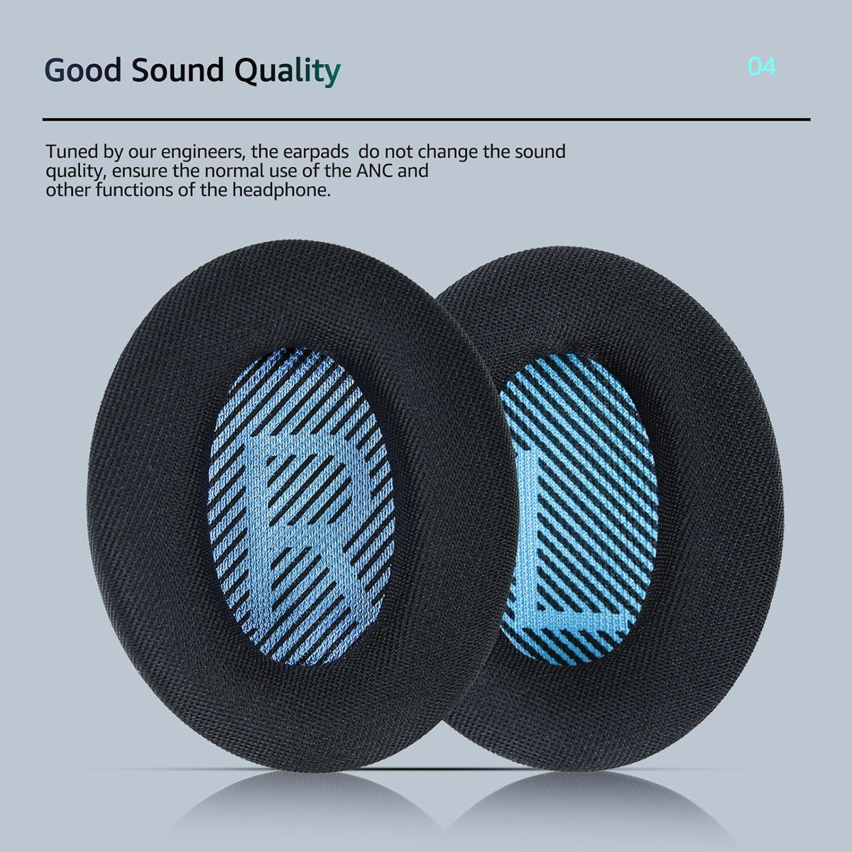 Fabric Comfort -Wzsipod Ear Pads for Bose QuietComfort 35/Qc35ii Headphones, Compatible with QC45 QC25 QC2 QC15 & More Series, Replacement Exclusive Styles, s1