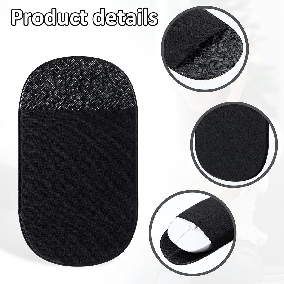 Aeaocvo Slim Mouse Holder for Laptop, Universal Stick-On Mouse Pouches with Reusable Adhesive Mouse Pocket, Mouse