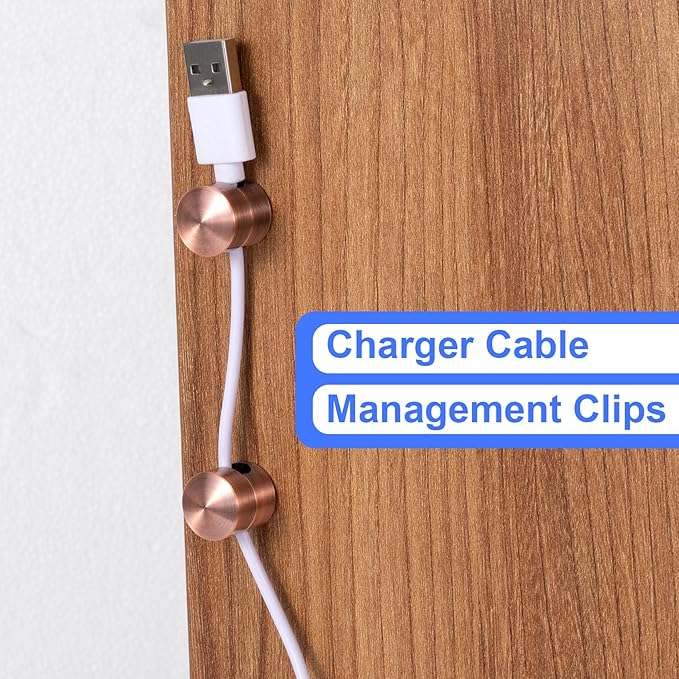 SmallCat 3 Sets Charger Holders for Cords, Metal Cord Holder -Red Bronze