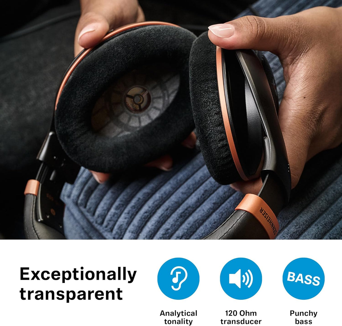 Sennheiser HD 505 - Wired, Over-Ear, with Transparent Sound and Controlled Bass, Enhanced Wearing Comfort, for Music, Work, Gaming, Copper Edition