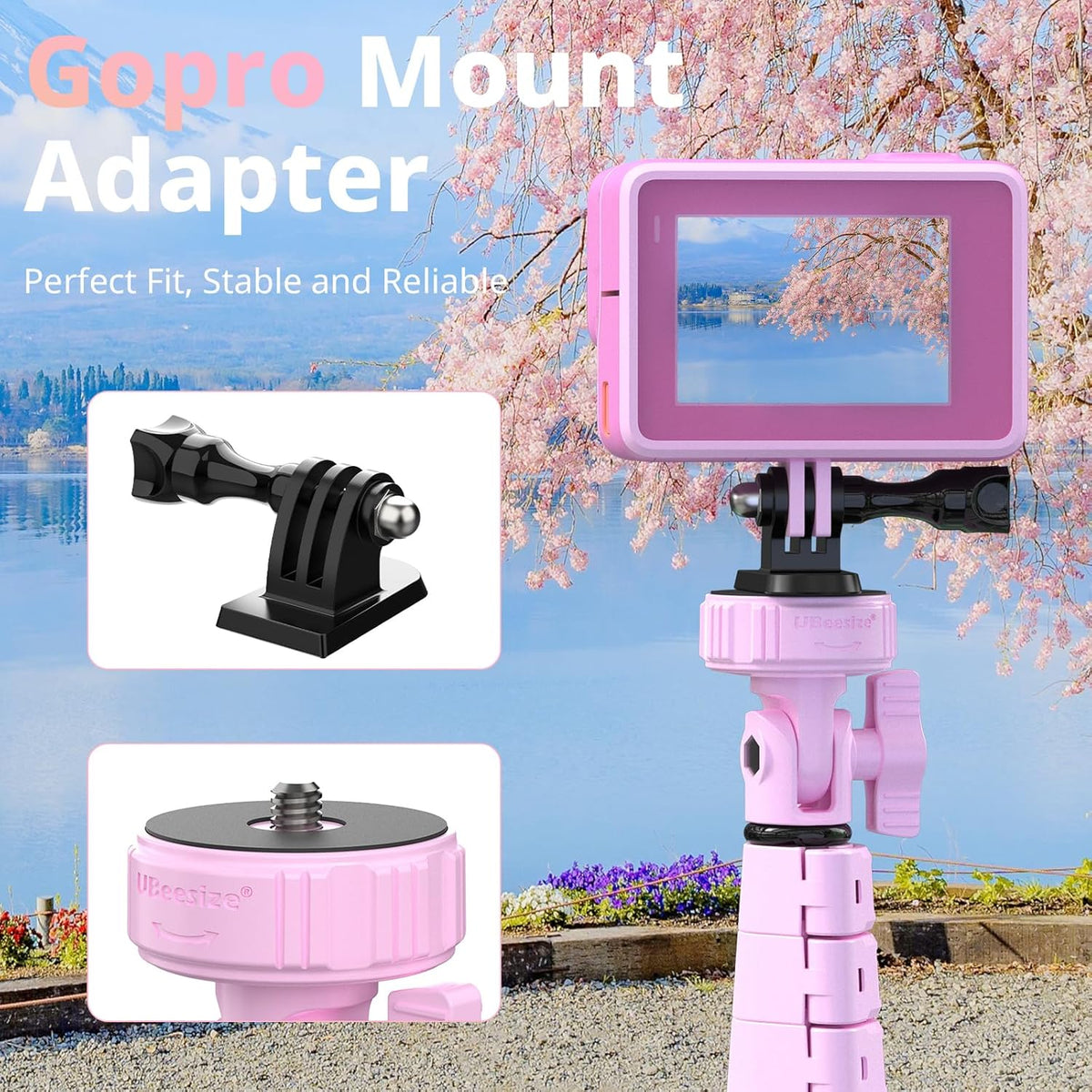 UBeesize 72" Phone Tripod & Selfie Stick, Camera Tripods Stand with Wireless Remote and Phone Holder,Compatible with iPhone Android Phone, Perfect for Selfies/Video Recording/Live Streaming Pink
