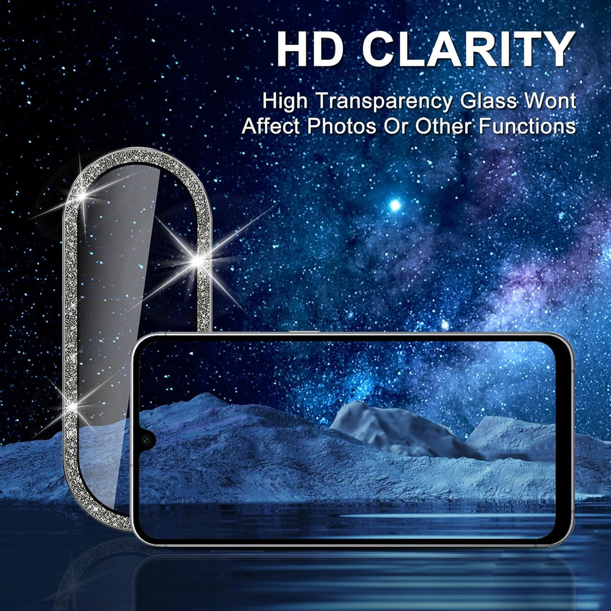 for Samsung Galaxy A26/A36/A56 Camera Lens Protector, Individual Metal Ring Tempered Glass Lens Cover, [Strong Adsorption] Scratch Resistant Ultra-Thin HD Clear Lens Cover, 1 Set-Black