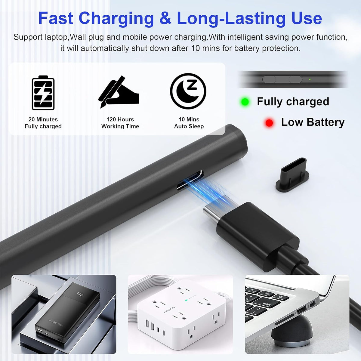 USI 2.0 Stylus Pen for Chromebook & Google Pixel Tablet - Amazon Fire Max 11 Tablet, Lenovo Chrome Book Duet, Acer Chromebook Spin 314, HP, Google Pixel Tablet Stylus, 4096 Pressure USI Stylus Pen