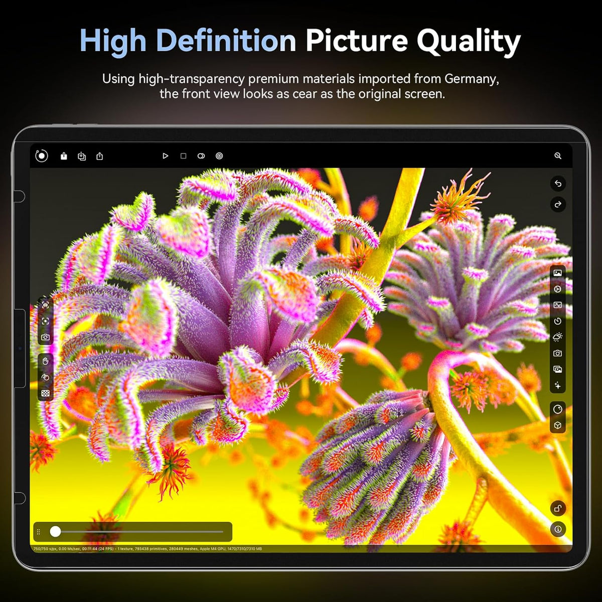 360° 4 Way Magnetic Privacy Filter for iPad Pro 11 inch (2022/2021/2020/2018), iPad Air 5th / ipad Air 4th Generation 10.9 inch, Removable Anti-Glare Blue Light Matte Privacy Screen Protector