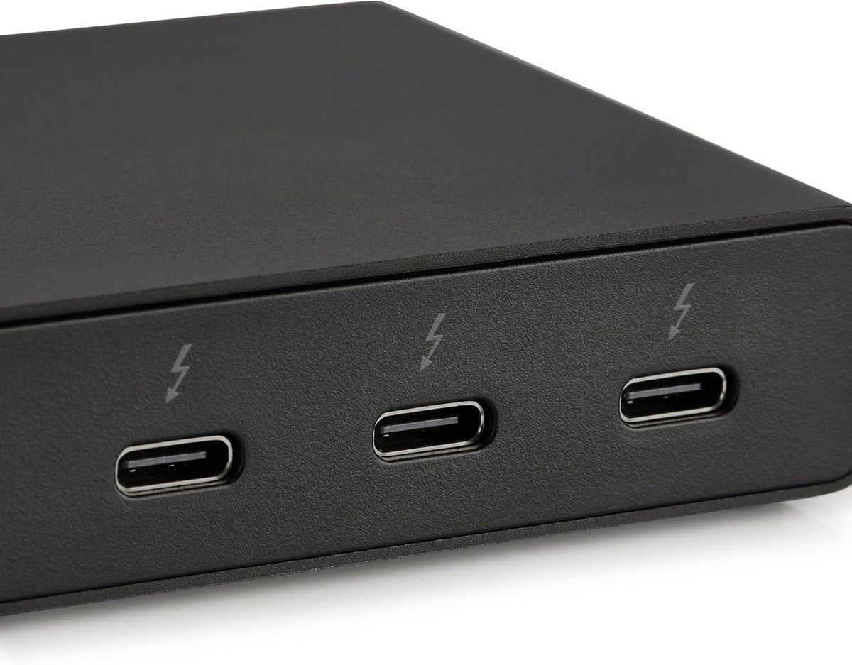 Amazon Basics Thunderbolt4/USB4 Docking Station, 3X Downstream TBT4 (Dual Display), 1xUSB A 3.1, Black, ‎4.76 x 2.84 x 0.86 inches