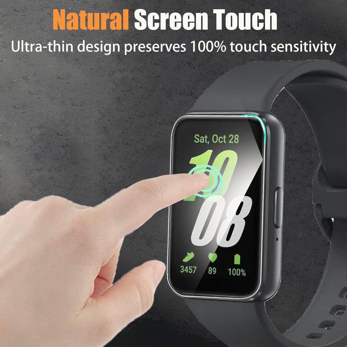 [6 Pack] Compatible Screen Protector for RLQA Fitness Tracker, Full Coverage TPU Clear Film for RLQA Band 3