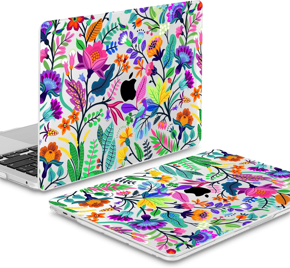 Mektron for MacBook Air 13 Case A1466/A1369 (2010-2017 Release), Snap-on Plastic Hard Shell Cover for MacBook Air 13.3 inch with Keyboard Cover,Bright-Coloured Flowers