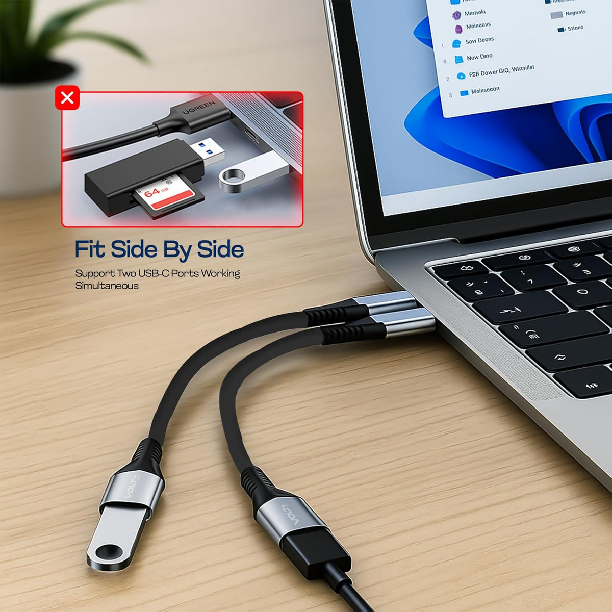 OTG USB-C to USB 3.0 Adapter [2Pack] Thunderbolt 3 Compatible with Apple MacBook Pro/Air iPhone 16 Pro Max/Plus/15 Samsung Galaxy S24/S23/S22/S21