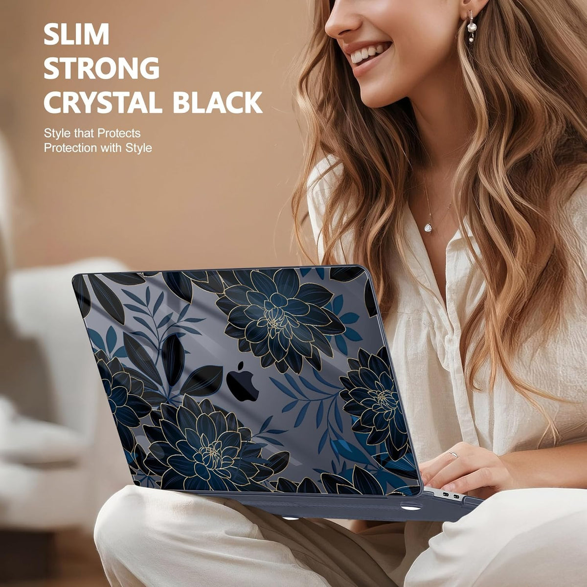 May Chen for MacBook Pro 13 inch Case 2022 2021 2020 Release A2338 M2 M1 A2289 A2251, Plastic Crystal Hard Shell Case Cover for MacBook Pro 13 inch Touch Bar Fits Touch ID, Luxury Dahlia