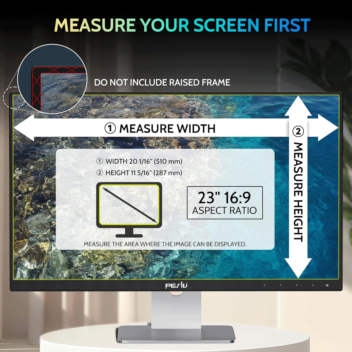[2 Pack] 23 Inch Privacy Screen for Computer Monitor 16:9 Aspect Ratio, Eye Protection Anti Blue Light Glare Shield, 23inch Removable Black Blackout Anti Spy Desktop Security Private Filter