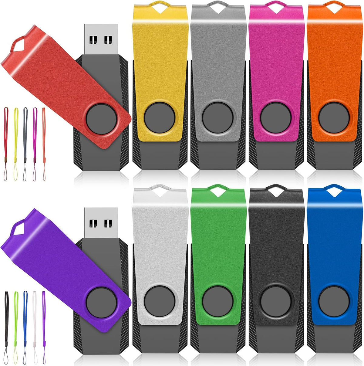 AGECASH A 10 Pack 1GB 2.0 10PCS USB Flash Drives Flash Drive - USB Thumb Drive Jump Zip Drive Flashdrive, USB Memory