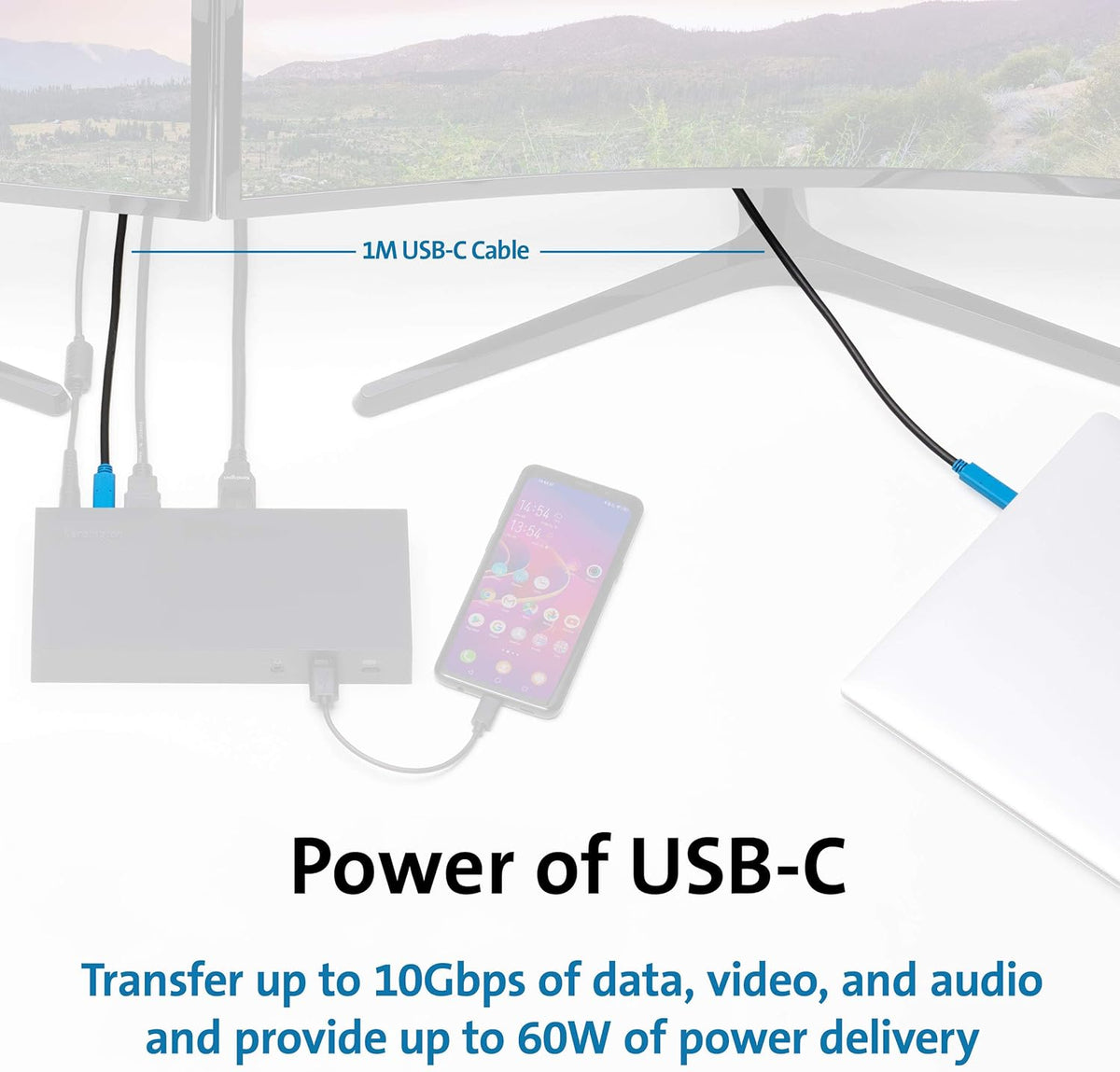 Kensington SD4820P USB-C Docking Station for Dell, HP, Lenovo, Surface, PixelBook, Pixel Slate- Dual 4K Video, 60W PD (K38042US)