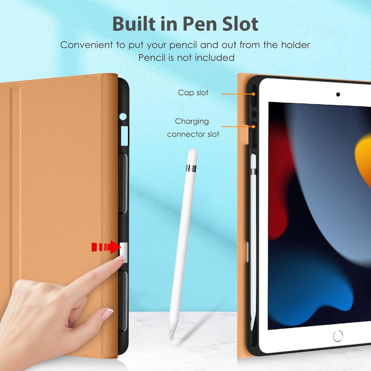 DTTO for iPad 9th/8th/7th Generation 10.2" Case 2021/2020/2019 with Keyboard, 7 Colors Backlit Wireless Detachable Keyboard Premium Leather Folio Cover with Pencil Holder & Pocket, Blossom