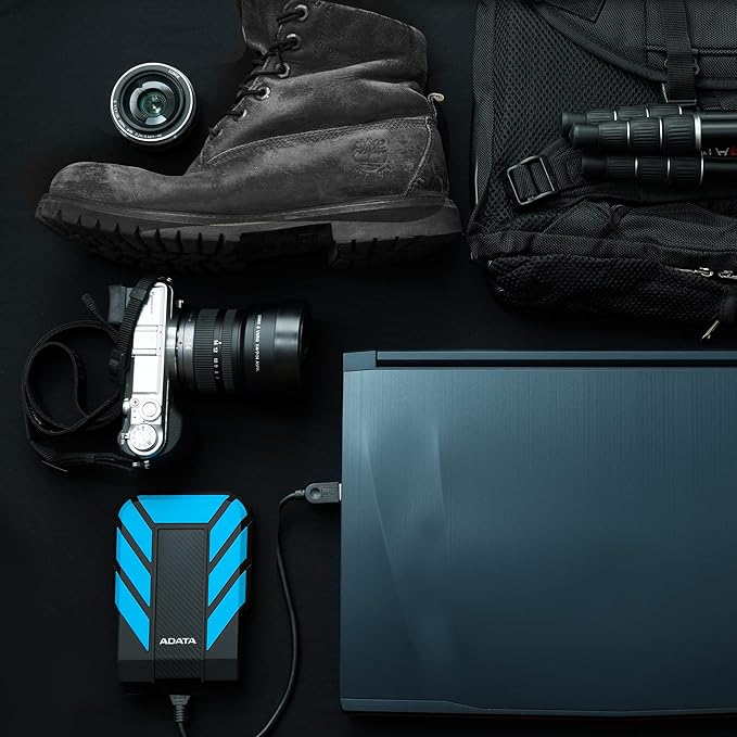 ADATA HD710 Pro - 2 TB External Hard Drive - Shockproof Waterproof &amp Dustproof - Durable Storage - For Gamers Students &amp Professionals - Mac PC &amp Linux Compatible - Blue - AHD710P-2TU31