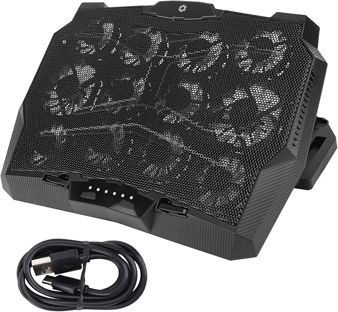 Laptop Cooling Pad Laptop Cooler 3500RPM Type C 12 Fans 5 Height Adjustable Portable Laptop Fan Cooler Stand ABS &amp SUS 39.82oz for Home Office