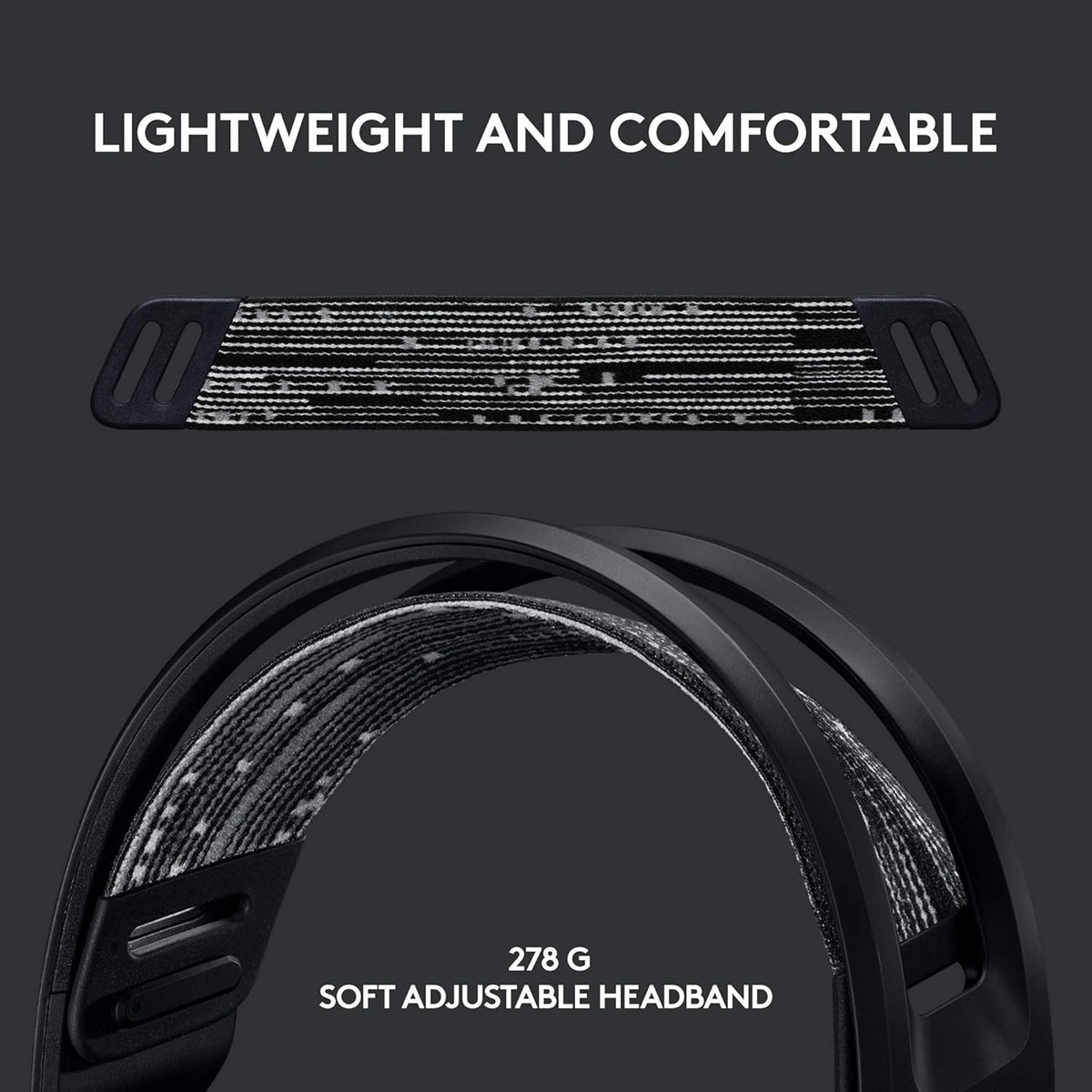 Logitech G733 Lightspeed Wireless Gaming Headset, Suspension Headband, Lightsync RGB, Blue VO!CE Mic, PRO-G Audio – Black, Gaming Headset Wireless, PC, PS5, PS4, Switch Compatible