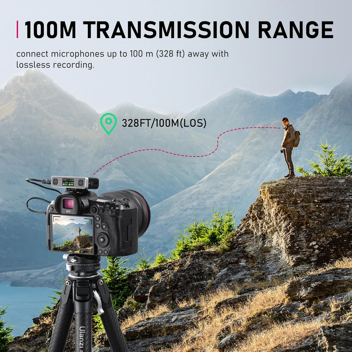 ULANZI AM18 Wireless Lavalier Microphone, Compact Mini Lapel Mic with 200m/656ft Range, Noise Cancellation, 20H Battery for DSLR Cameras, iPhone, Android, Live Streaming, Video